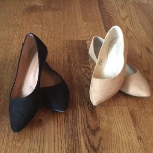Brown and tan flats both size 7.5